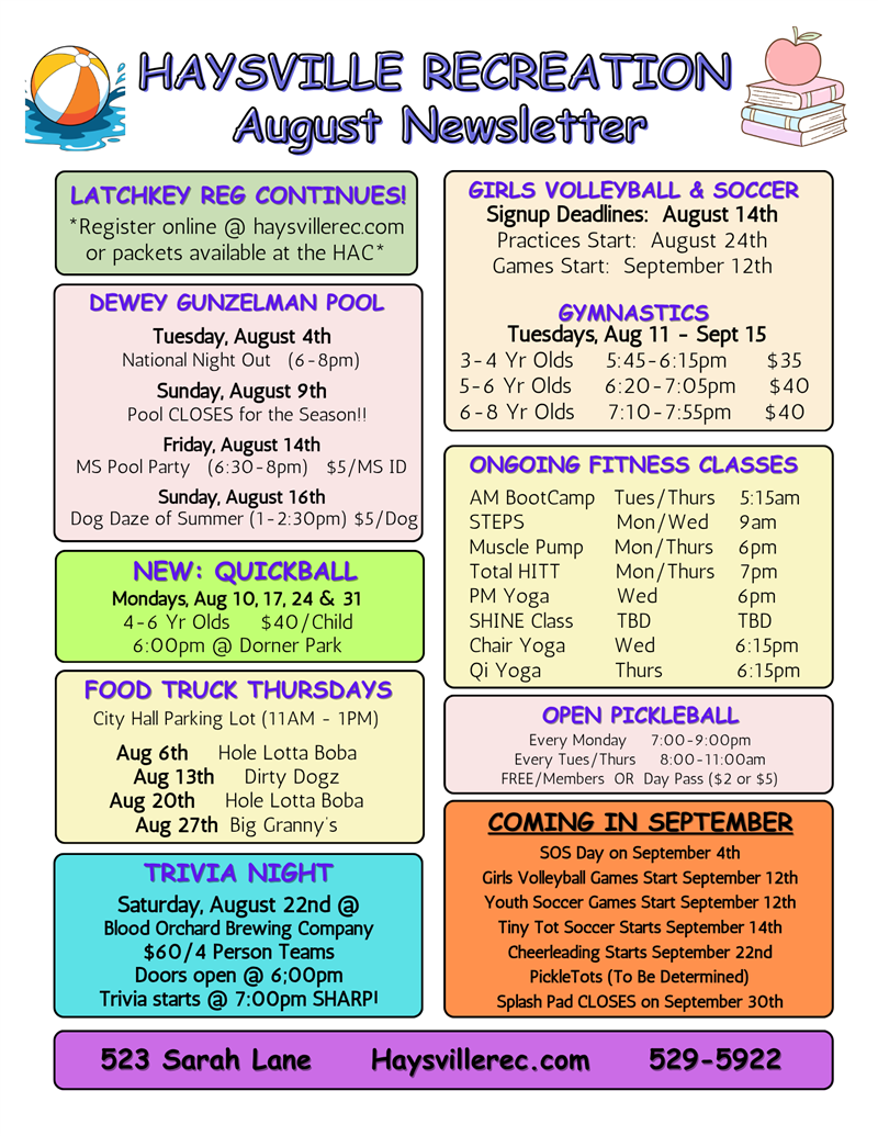 August Newsletter