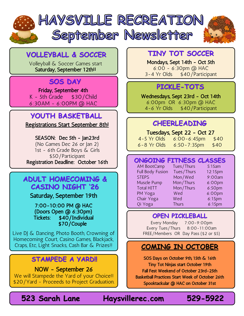 Sept Newsletter
